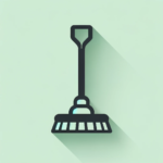 Vector design of a sleek, minimalist icon representing a power broom. The design is straightforward with a modern touch, and the background is a soft shade of green.