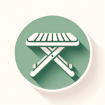 garden table icon in soft green and white colors